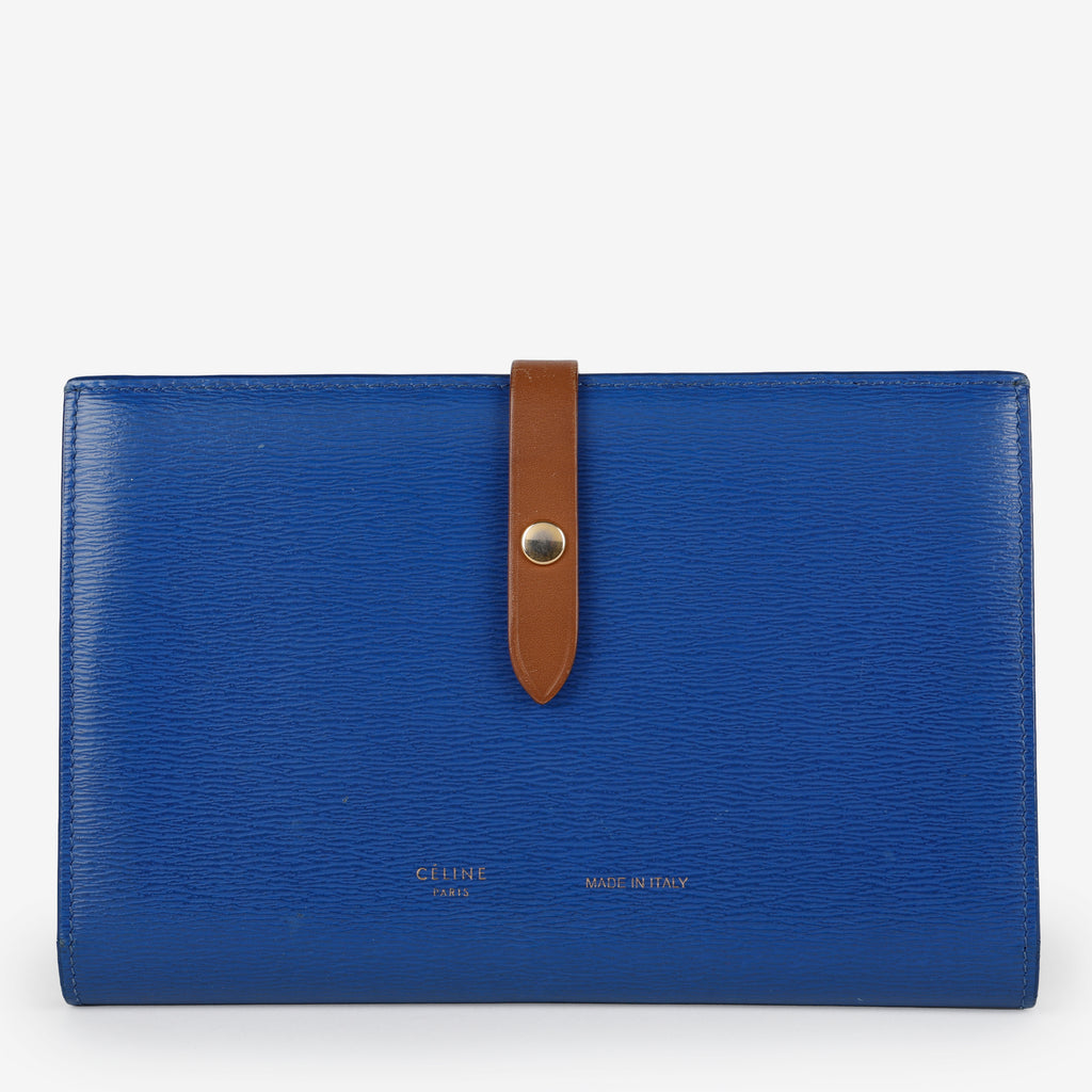 Large Multifunction Strap Wallet, Blue/Brown