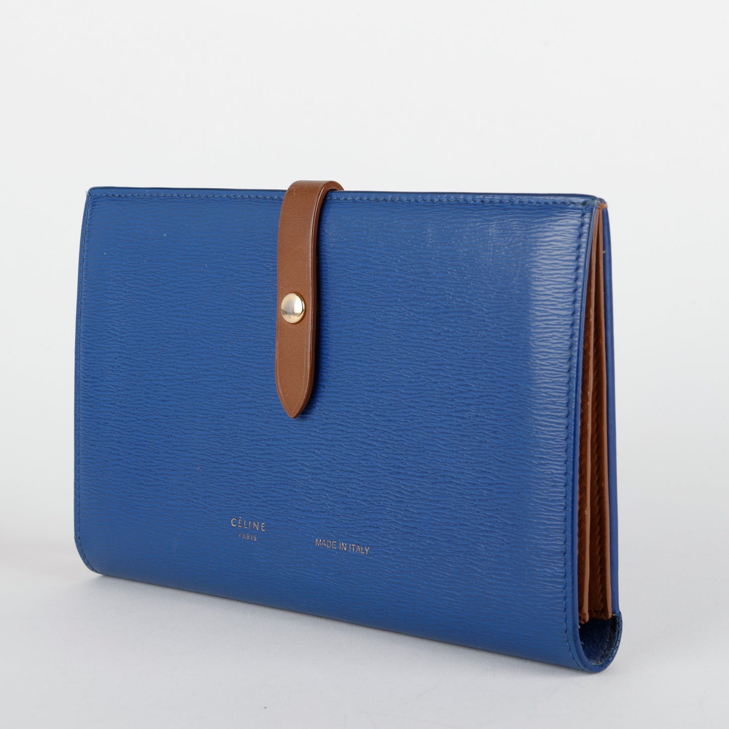 Large Multifunction Strap Wallet, Blue/Brown