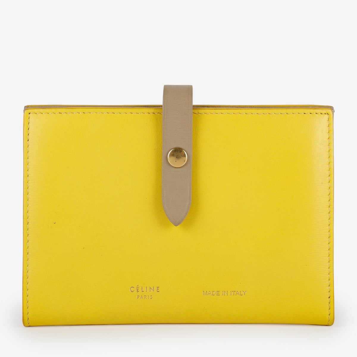 Medium Strap Wallet, Yellow/Taupe