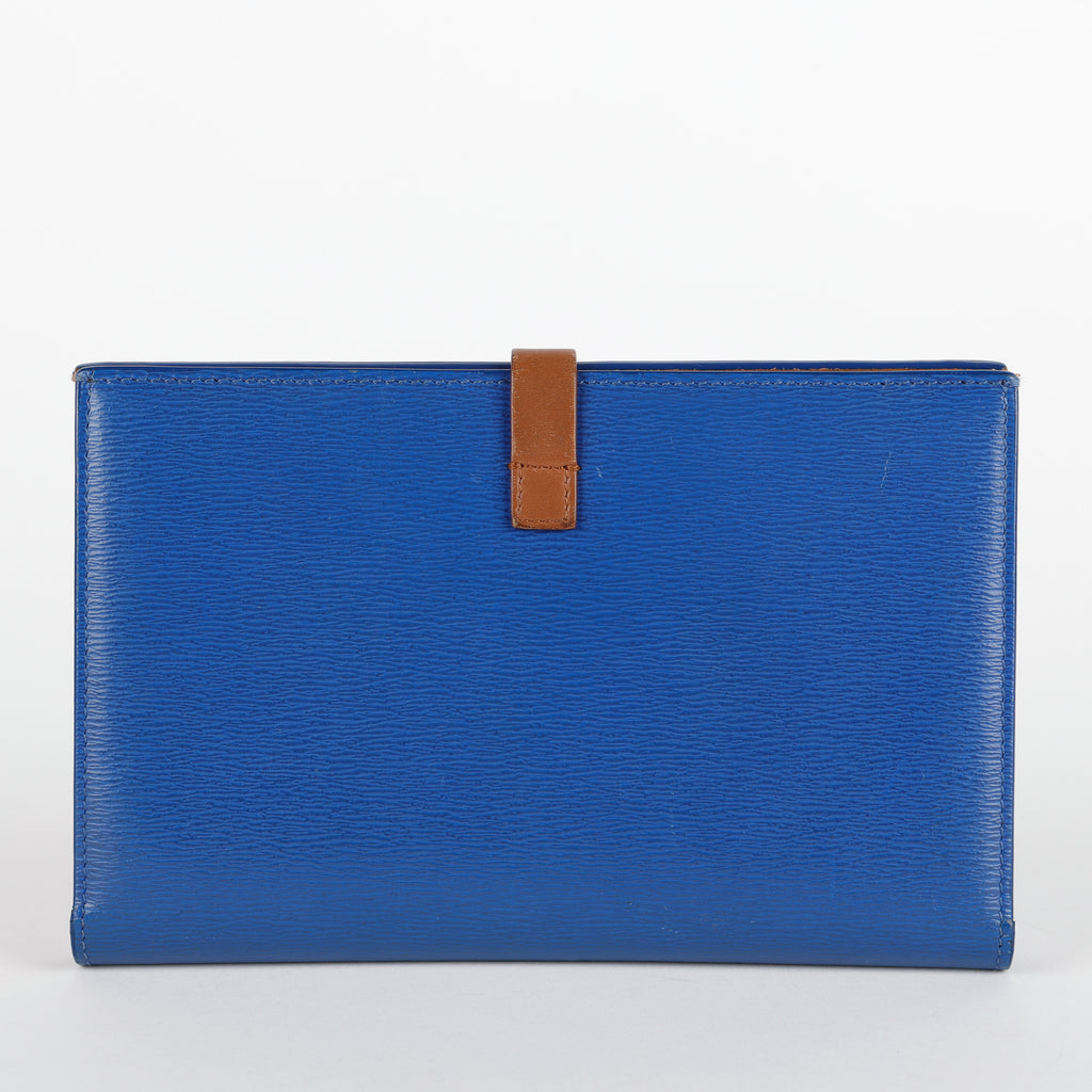 Large Multifunction Strap Wallet, Blue/Brown