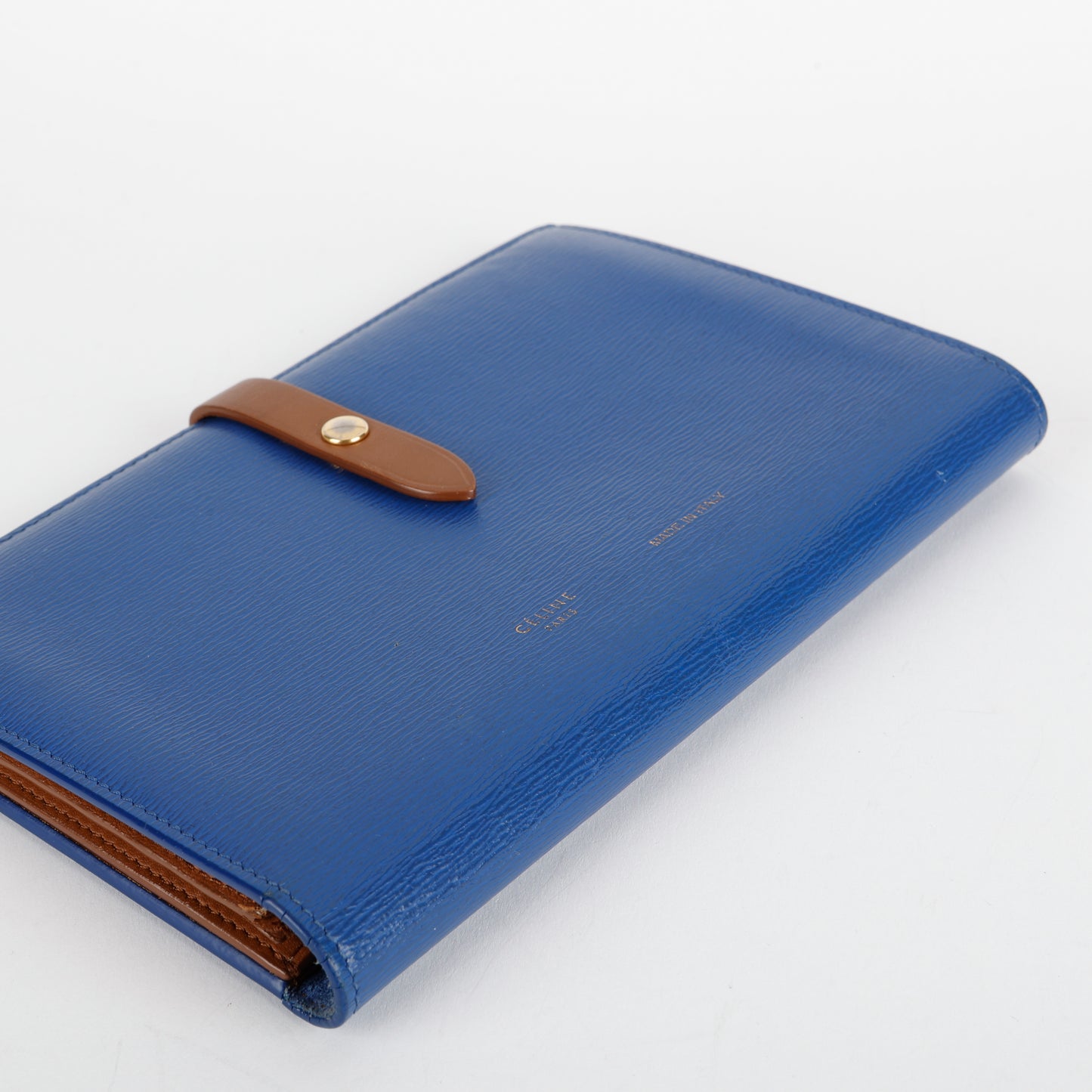 Large Multifunction Strap Wallet, Blue/Brown