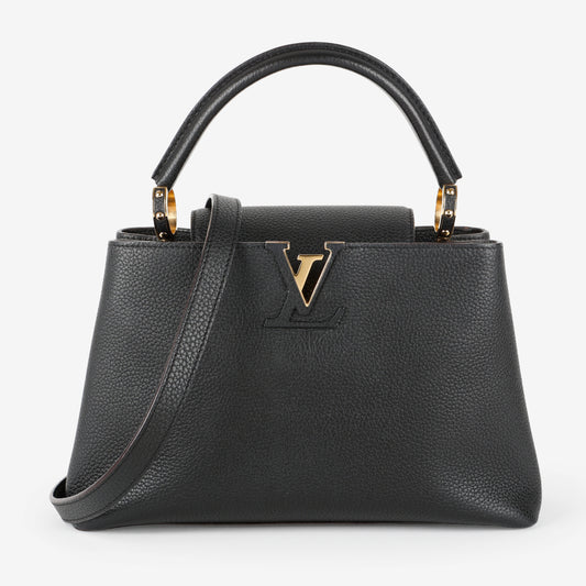 Capucines PM, Black Calfskin