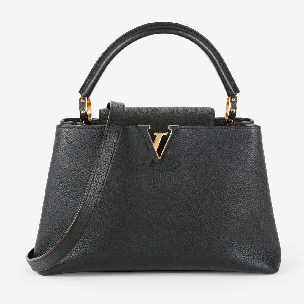 Capucines PM, Black Calfskin