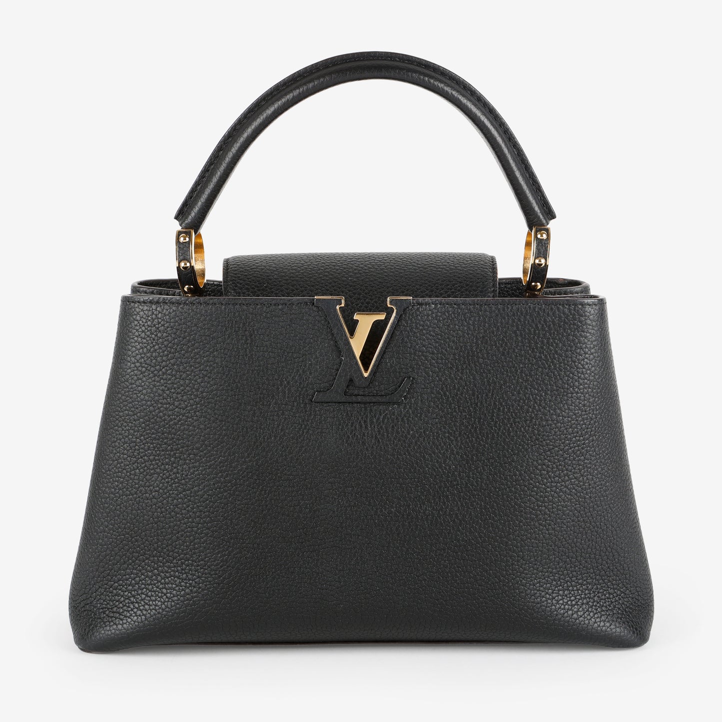 Capucines PM, Black Calfskin
