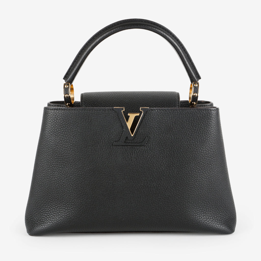 Capucines PM, Black Calfskin