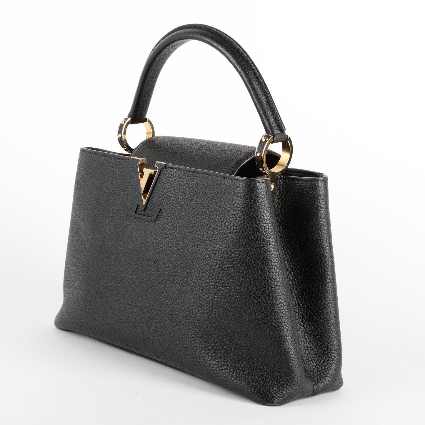 Capucines PM, Black Calfskin