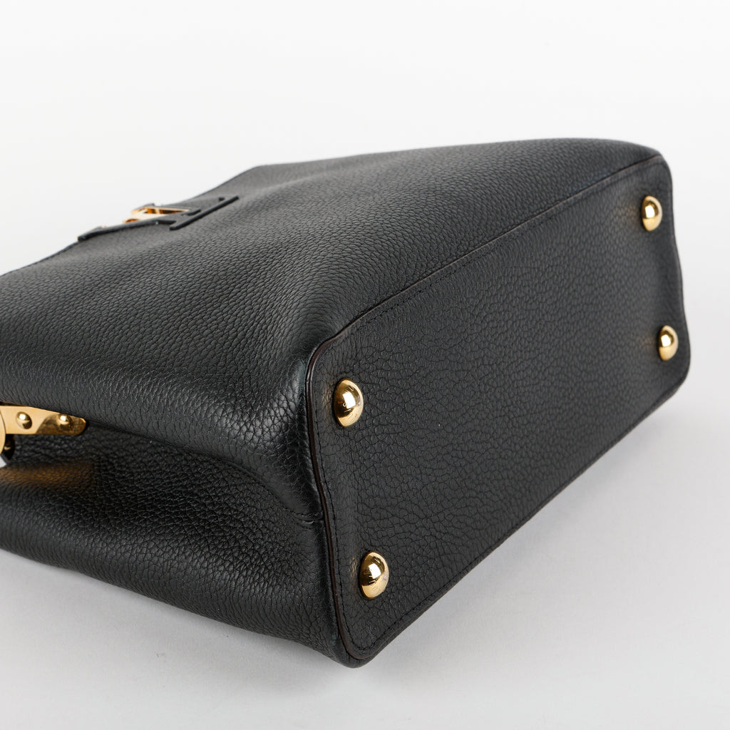 Capucines PM, Black Calfskin