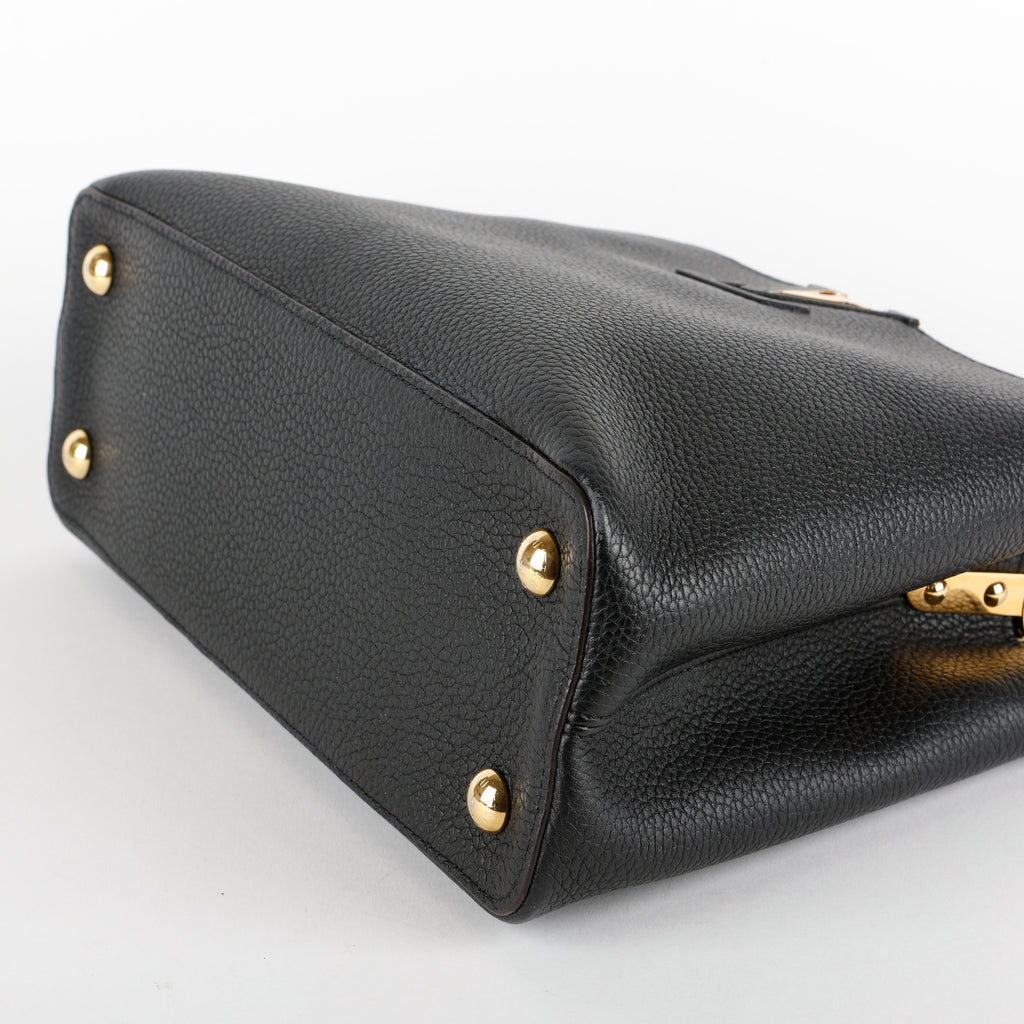 Capucines PM, Black Calfskin