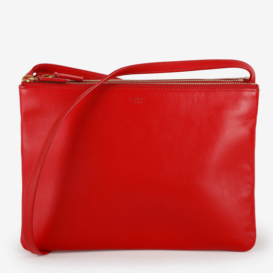 Trio Pouch On Strap, Red