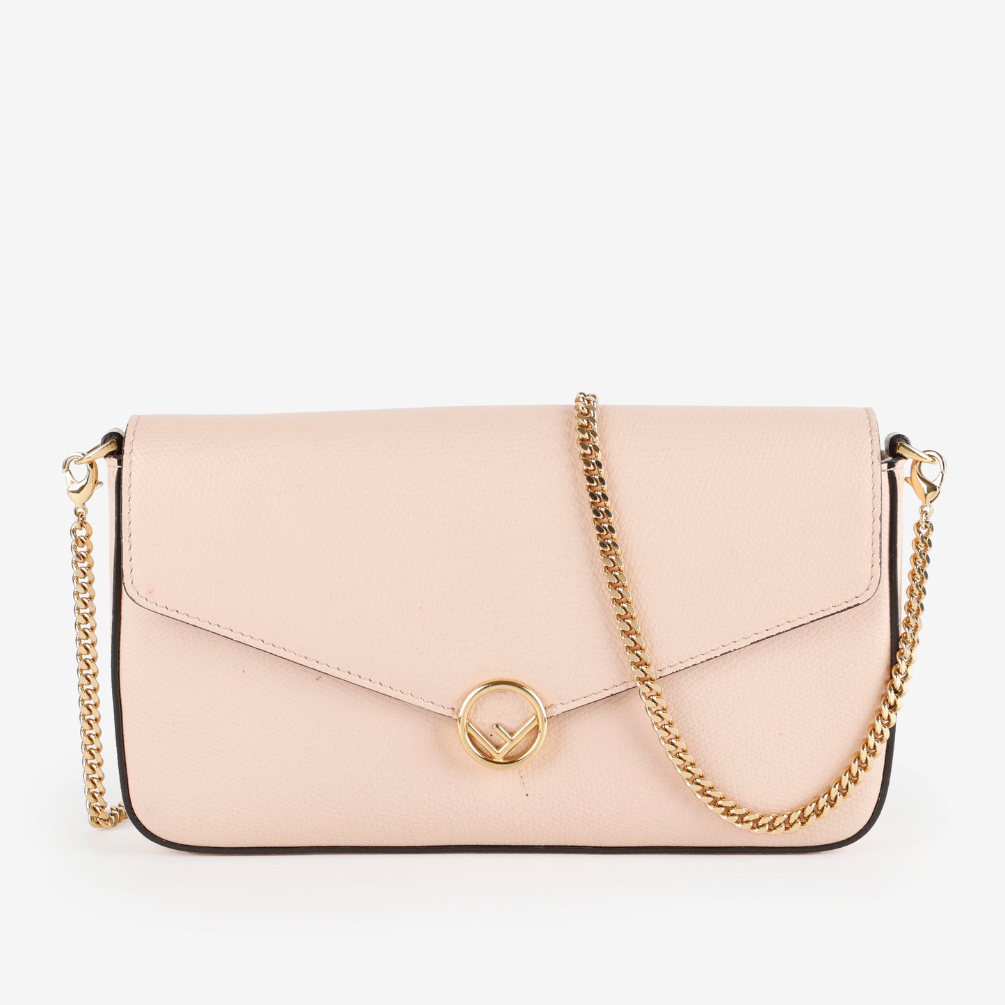 F Continental Wallet on Chain, Light Pink