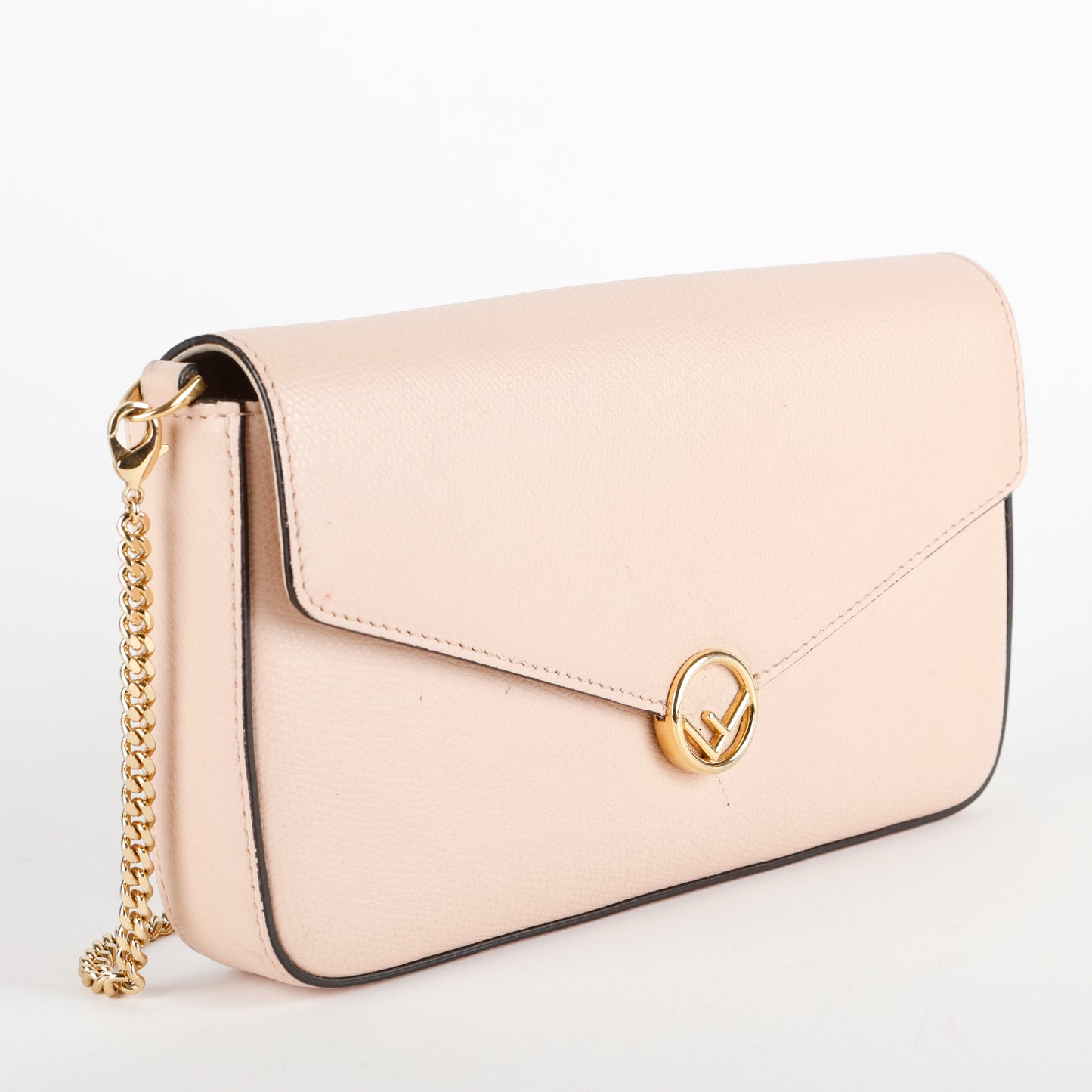 F Continental Wallet on Chain, Light Pink
