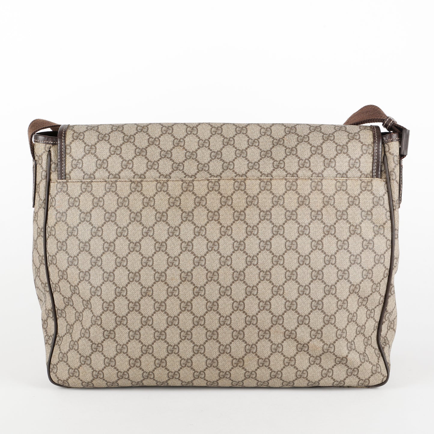 Large Supreme Interlocking G Messenger Bag, Canvas/Brown