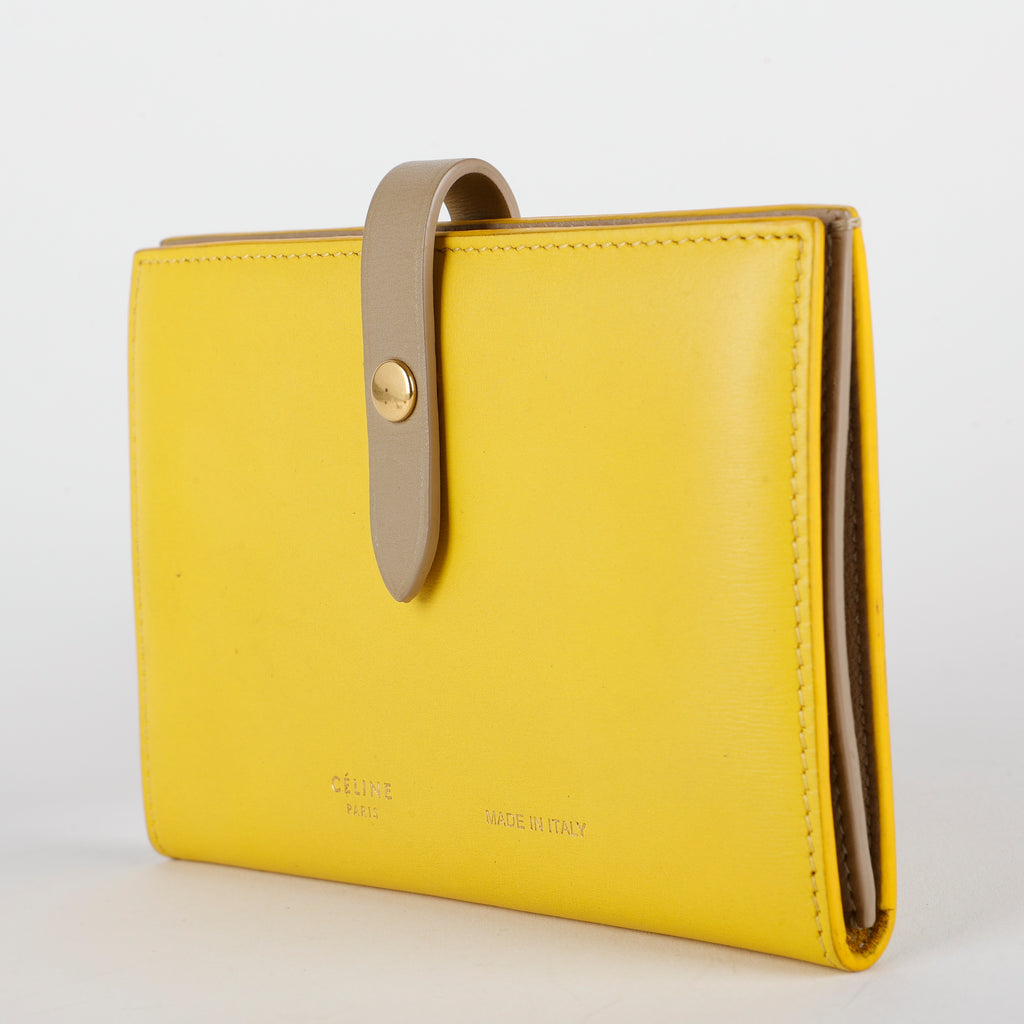 Medium Strap Wallet, Yellow/Taupe