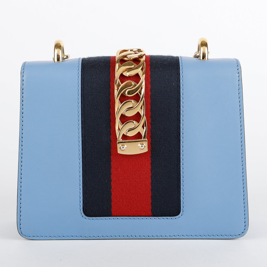 Mini Sylvie Chain Bag, Blue