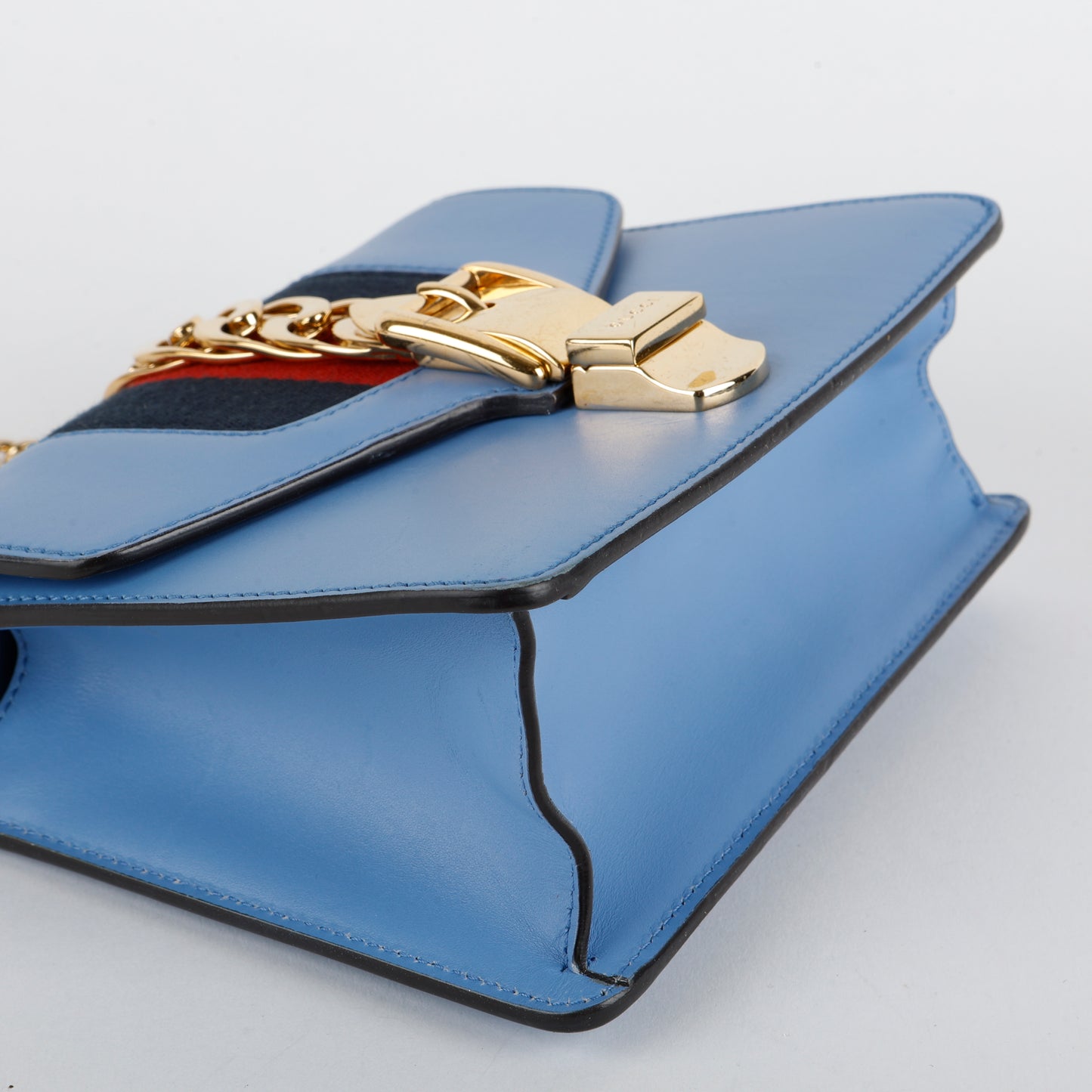 Mini Sylvie Chain Bag, Blue