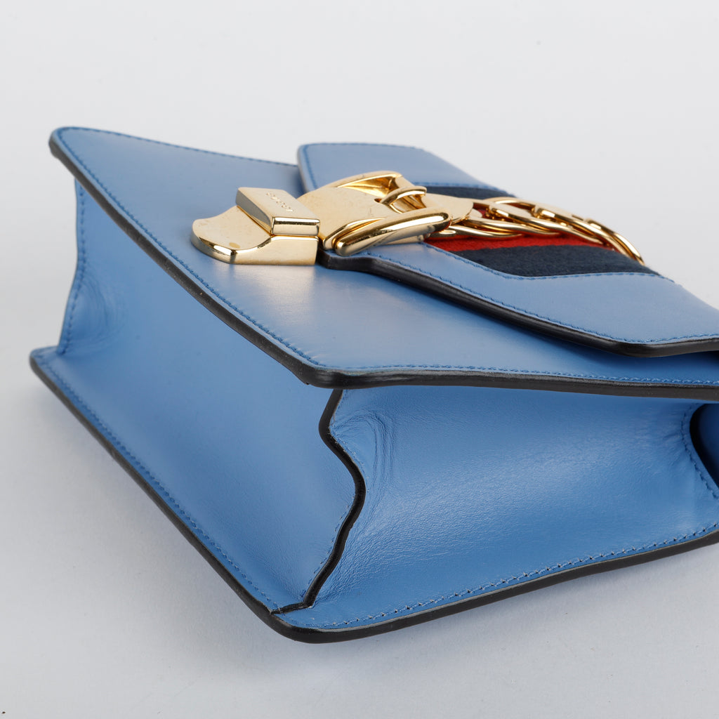 Mini Sylvie Chain Bag, Blue