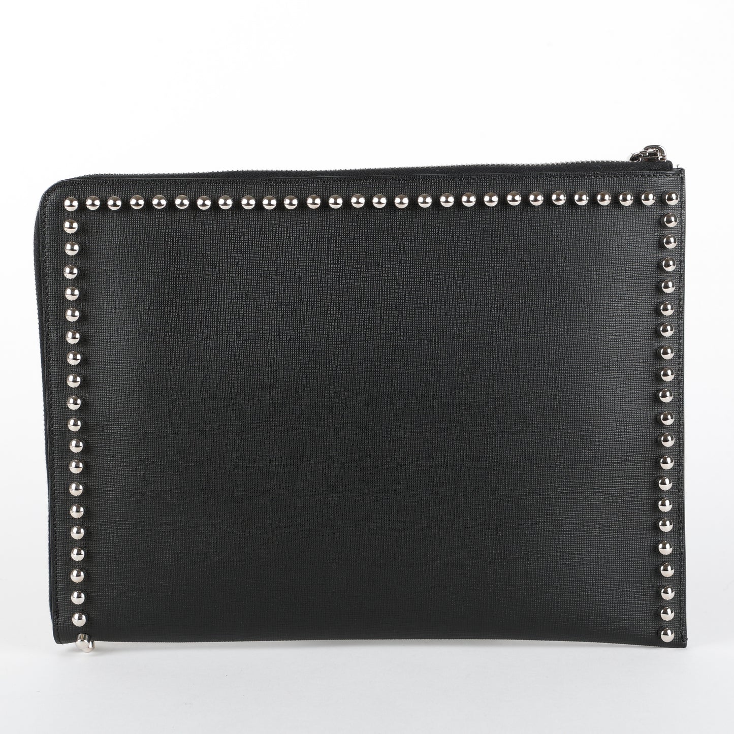 Karlito Leather Clutch, Black