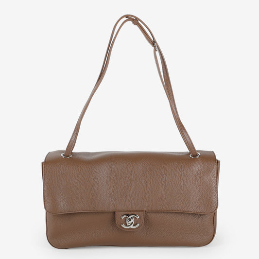 Souplissimo Maxi Flap, Light Brown Calfskin SHW