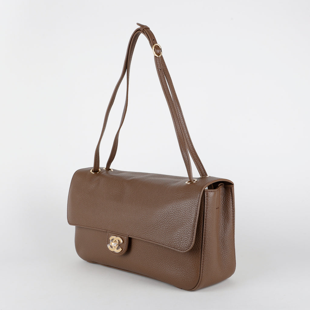 Souplissimo Maxi Flap, Light Brown Calfskin GHW