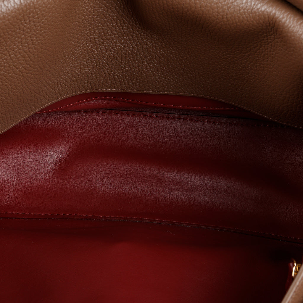 Souplissimo Maxi Flap, Light Brown Calfskin GHW
