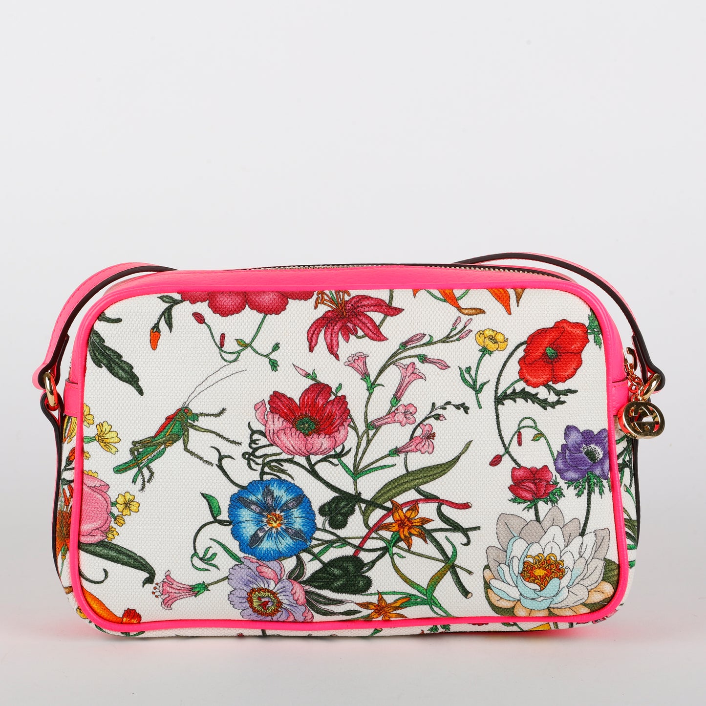 Flora Canvas Shoulder Bag, Fuchsia