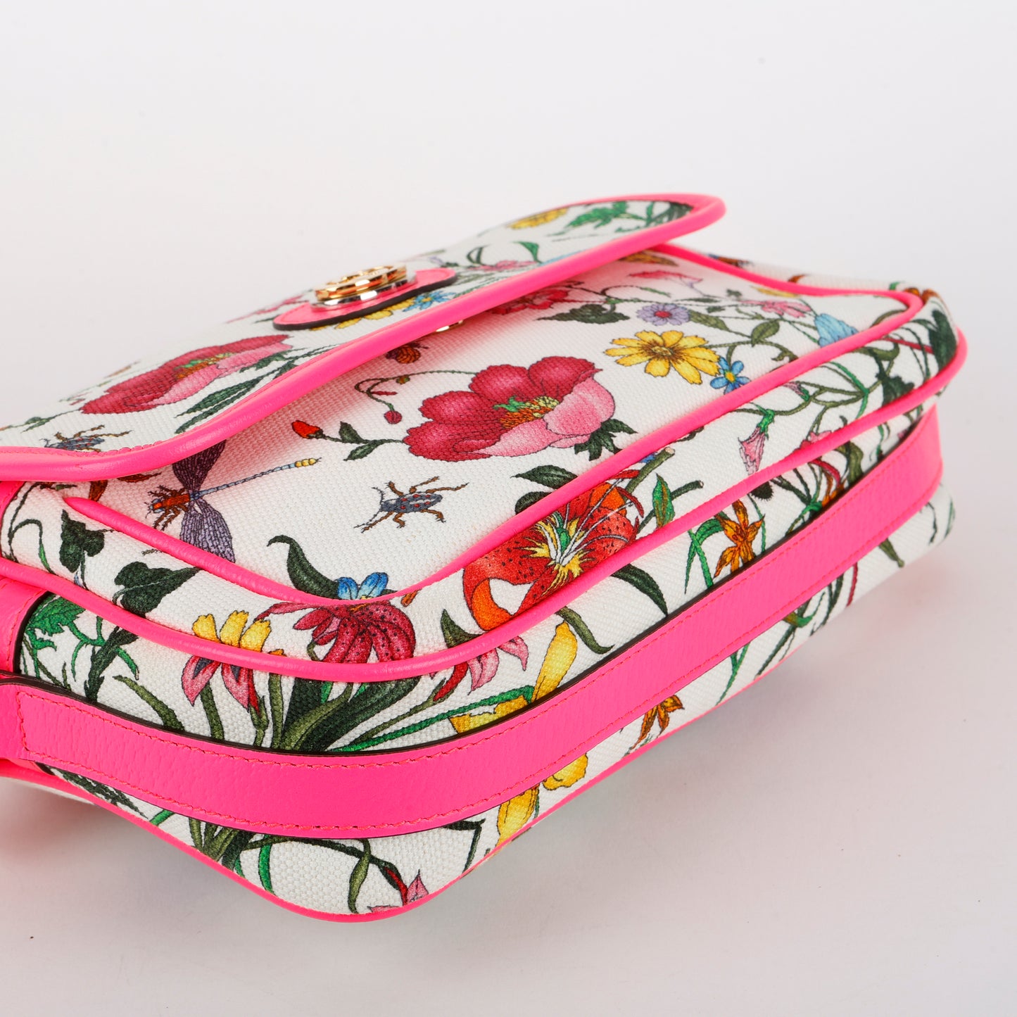 Flora Canvas Shoulder Bag, Fuchsia