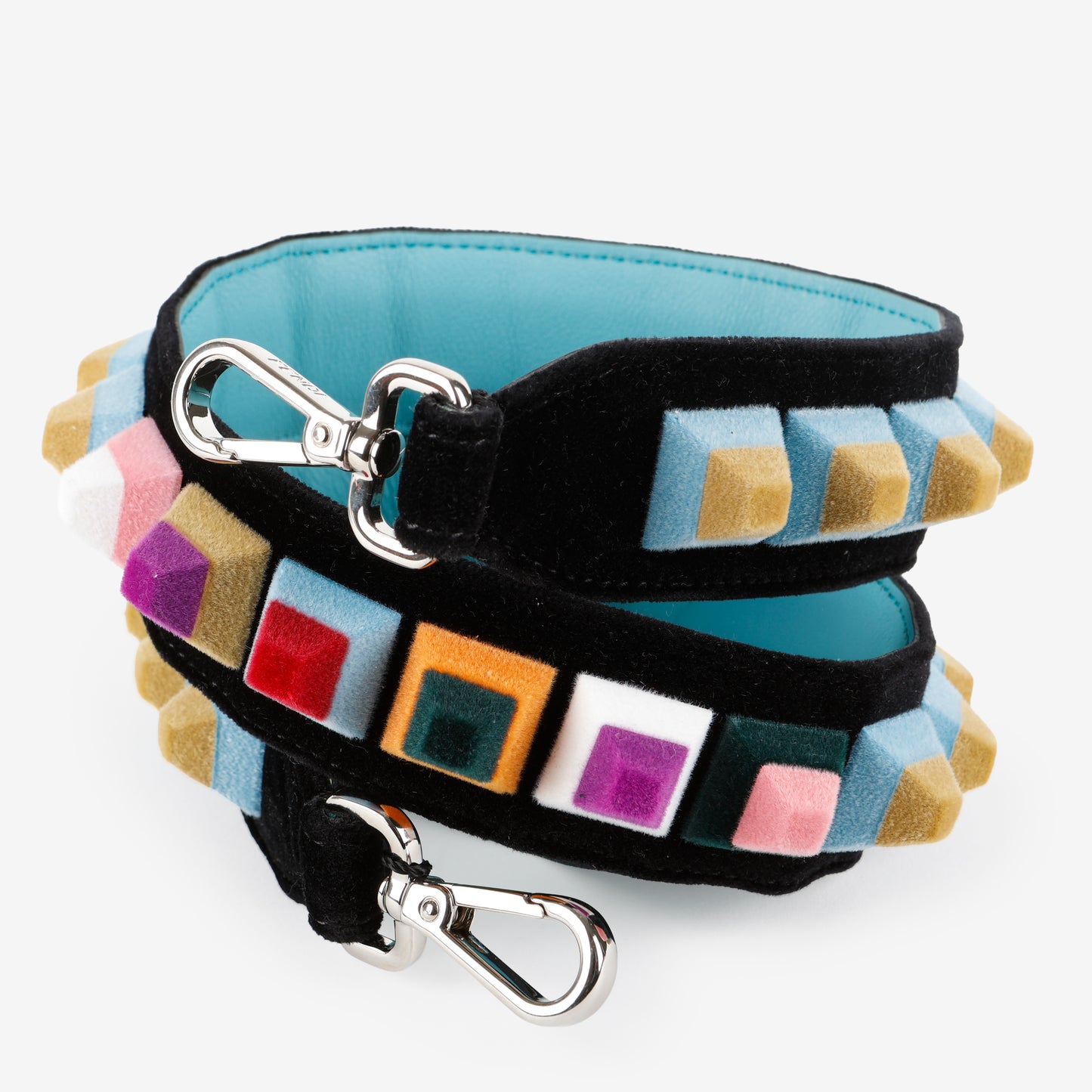 Dolce Velvet Stud Strap, Blue/Black