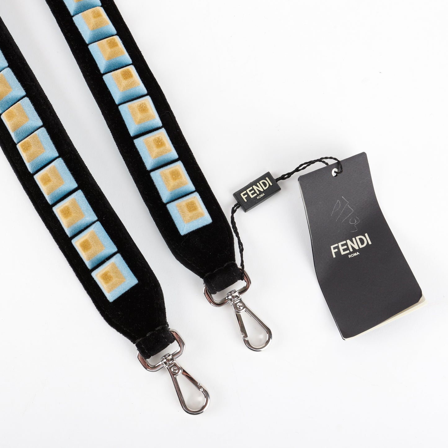 Dolce Velvet Stud Strap, Blue/Black