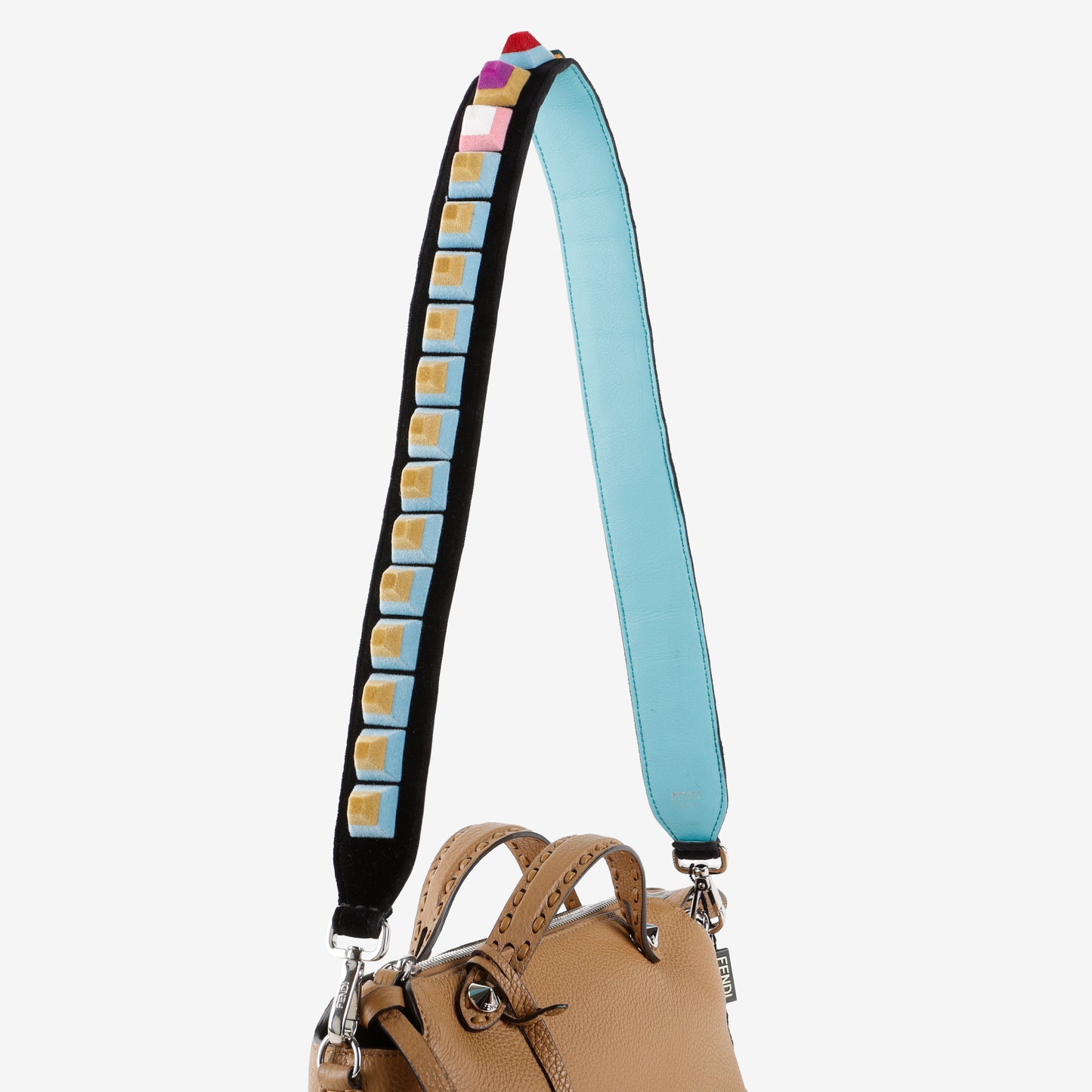 Dolce Velvet Stud Strap, Blue/Black
