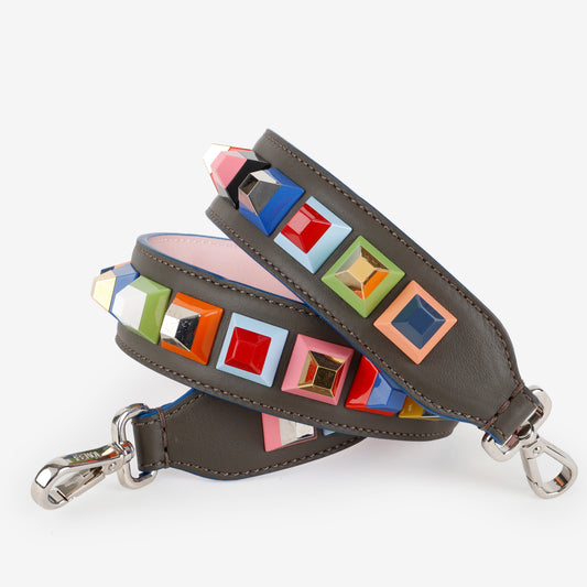 Multicolor Studded Strap, Grey