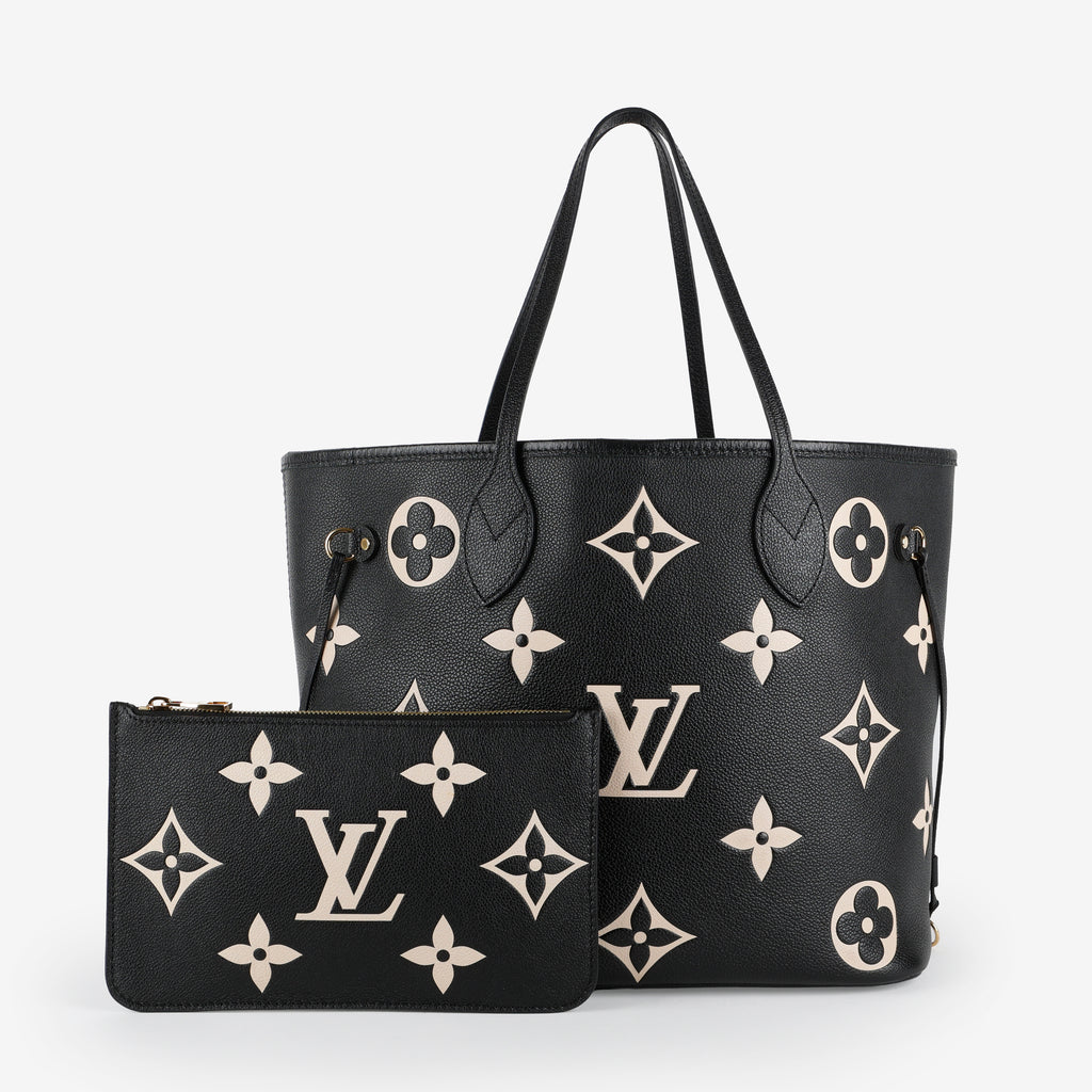 Neverfull MM, Black/Cream Bicolor Empreinte