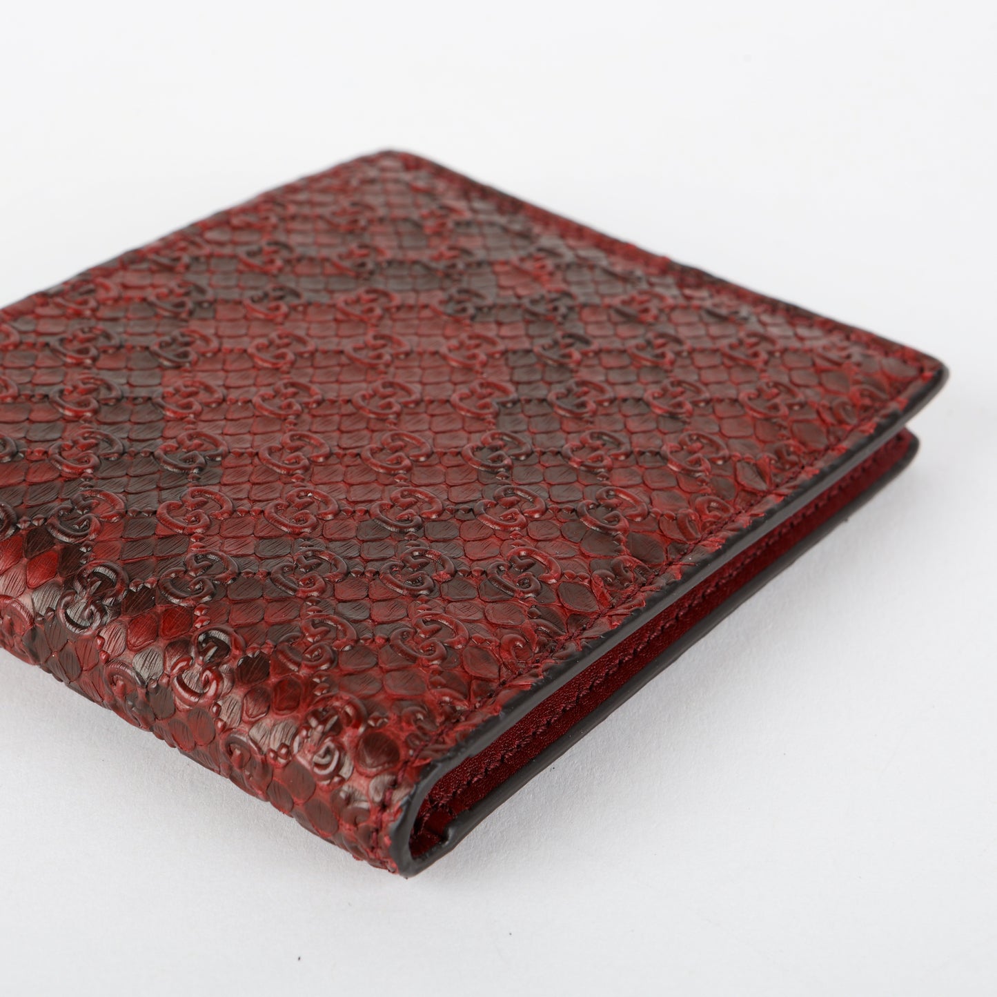 Aria Bifold Wallet, Bordeaux Python