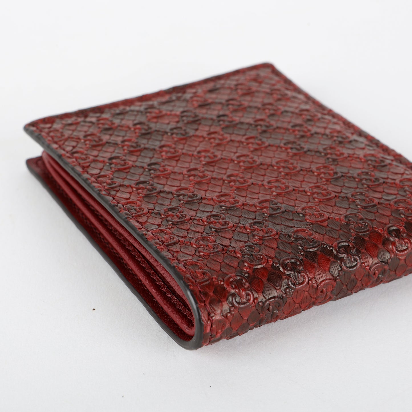 Aria Bifold Wallet, Bordeaux Python