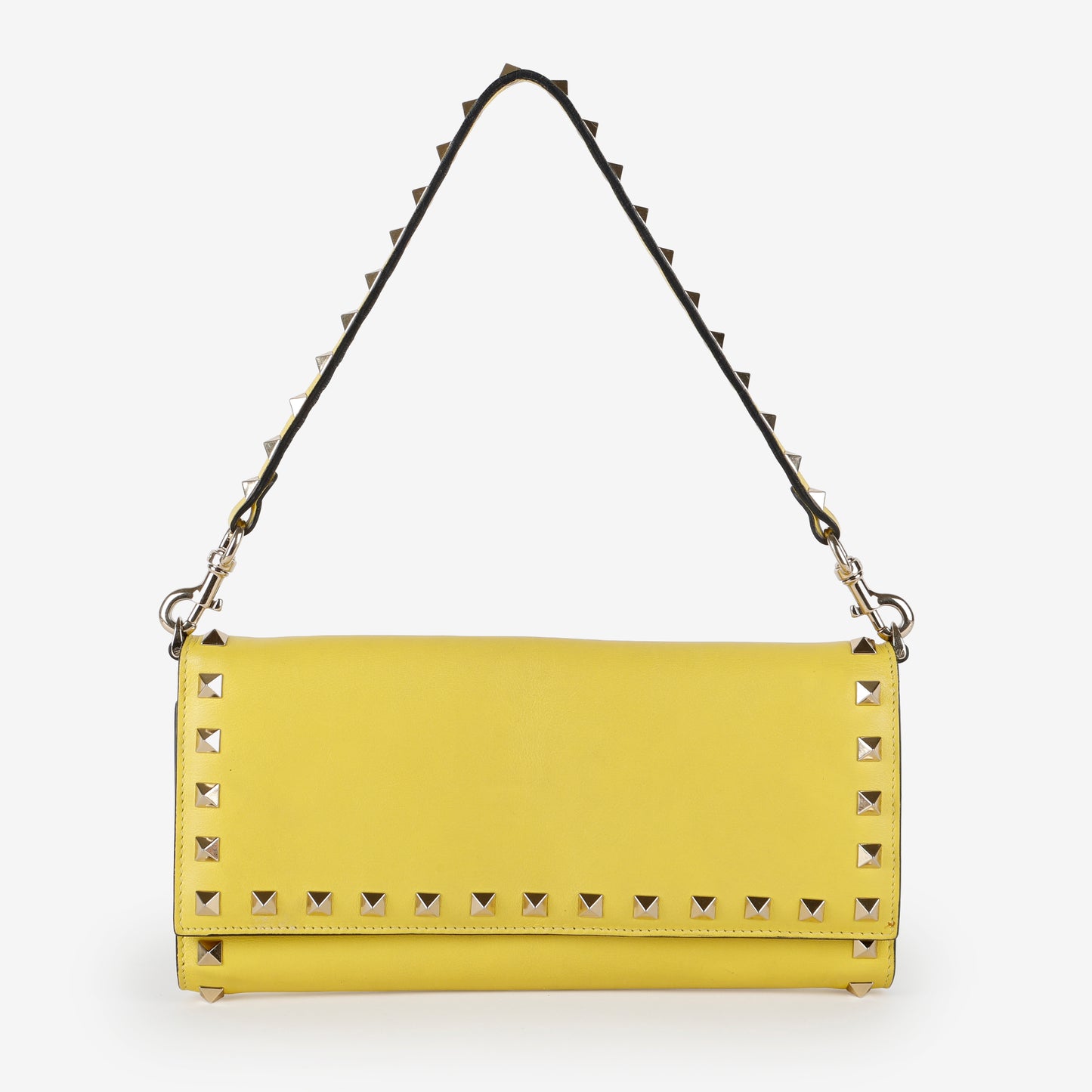 Rockstud Wallet on Strap, Yellow