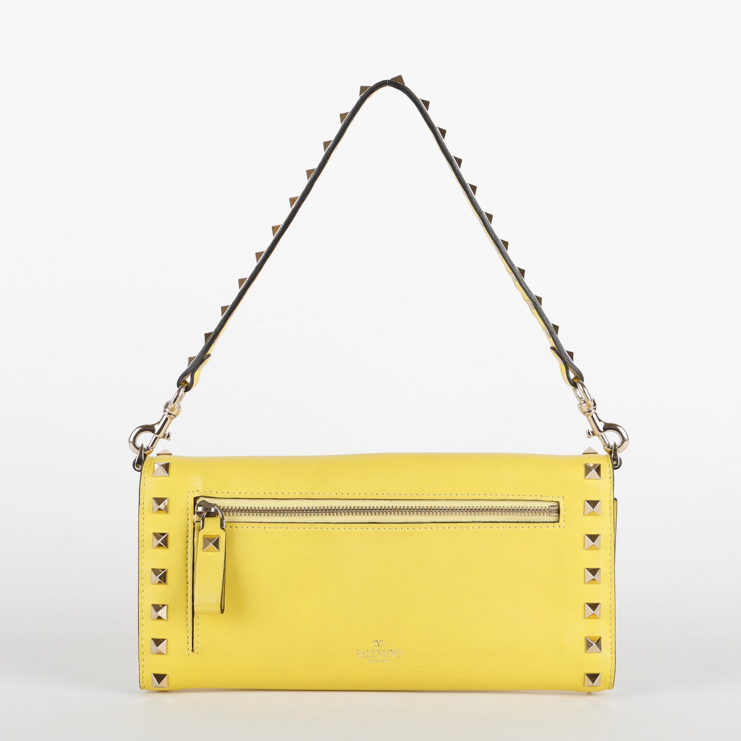 Rockstud Wallet on Strap, Yellow