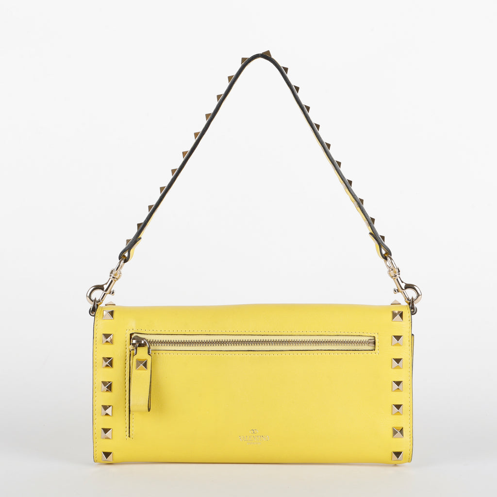 Rockstud Wallet on Strap, Yellow