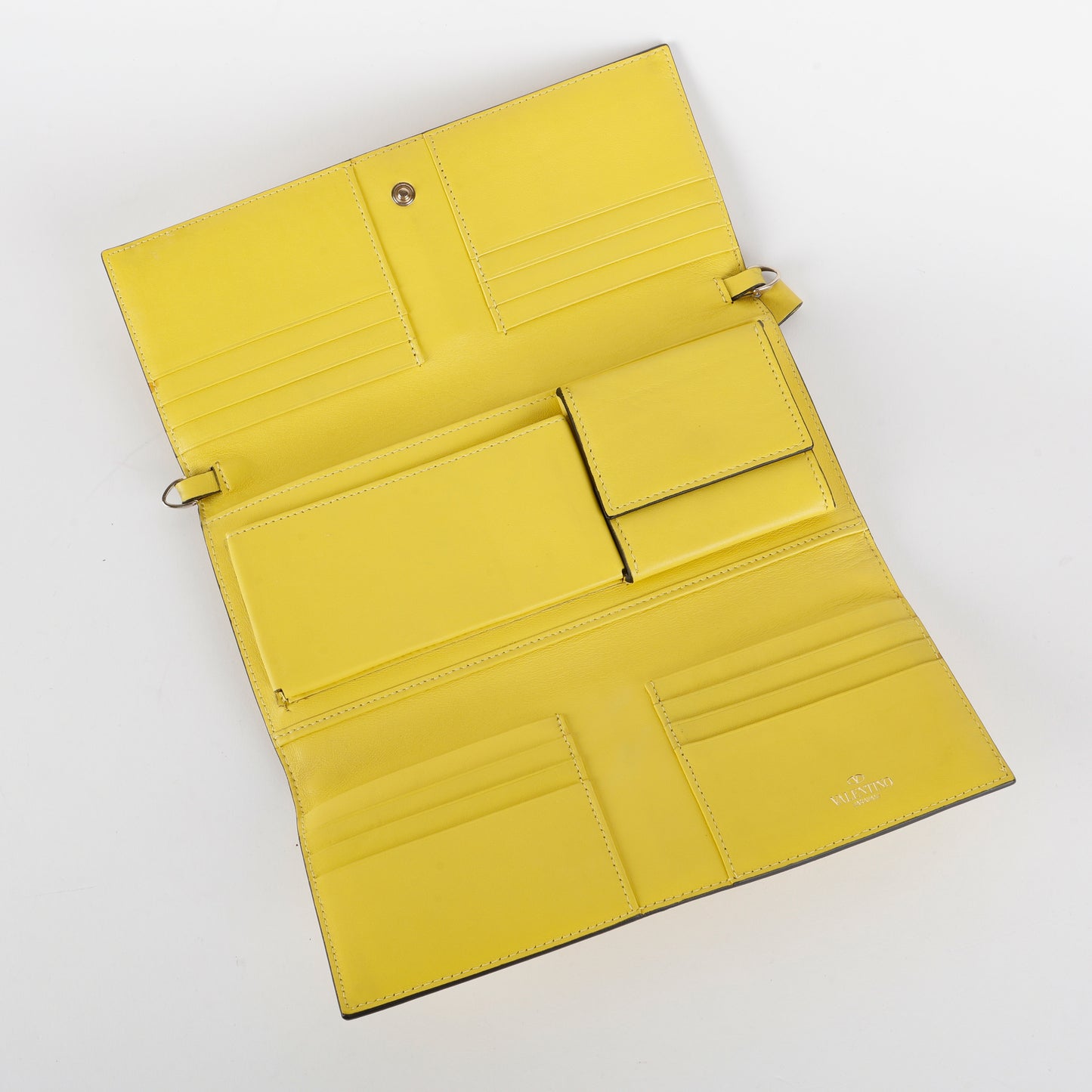 Rockstud Wallet on Strap, Yellow