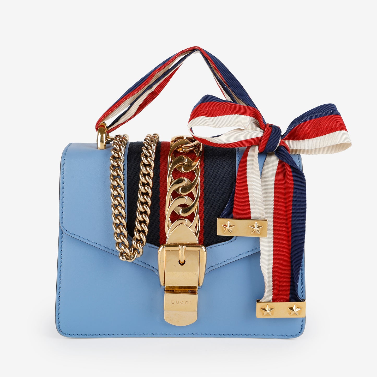 Mini Sylvie Chain Bag, Blue