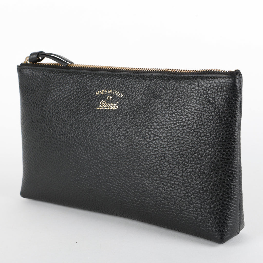 Swing Zipped Pouch, Black Calfskin