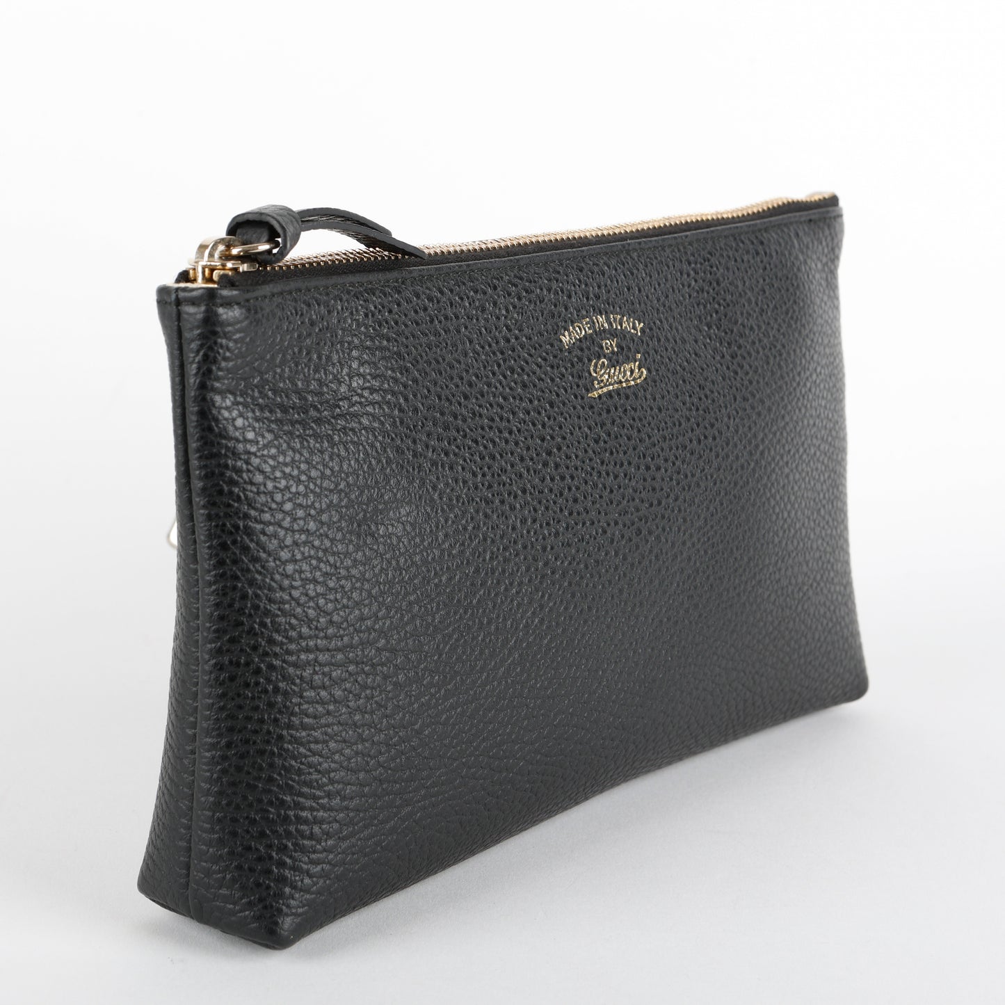 Swing Zipped Pouch, Black Calfskin