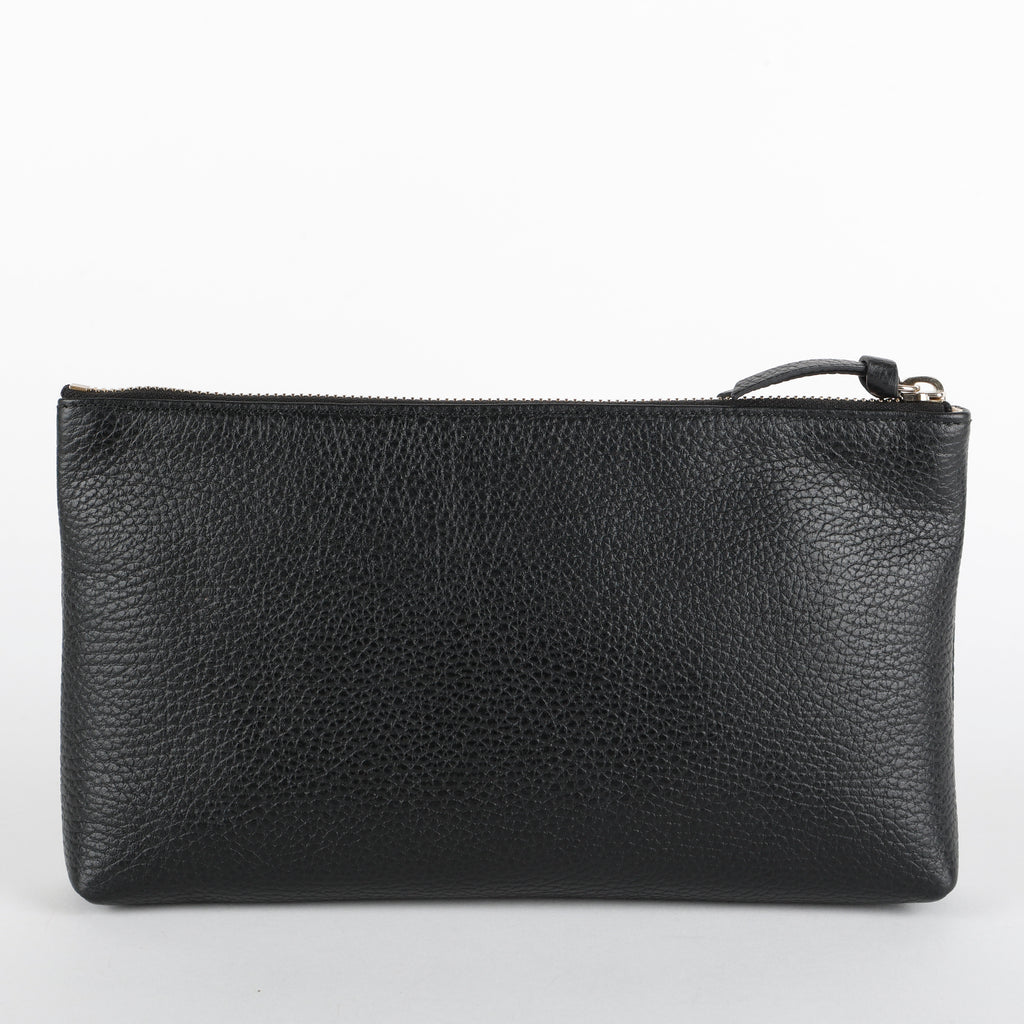 Swing Zipped Pouch, Black Calfskin