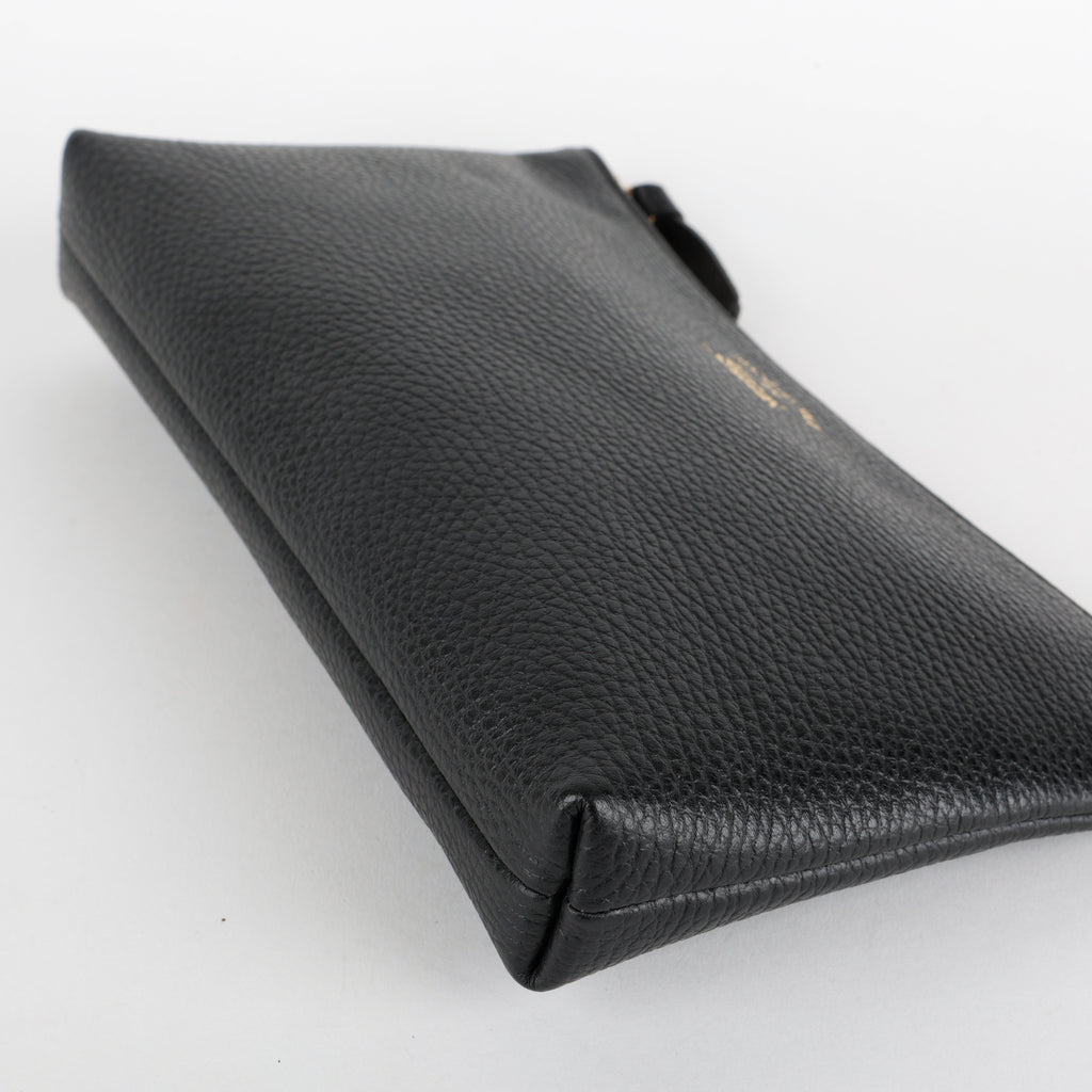 Swing Zipped Pouch, Black Calfskin