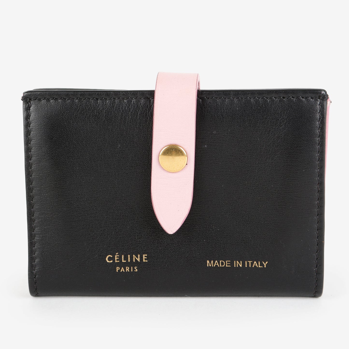 Snap Card Holder, Black/Pink