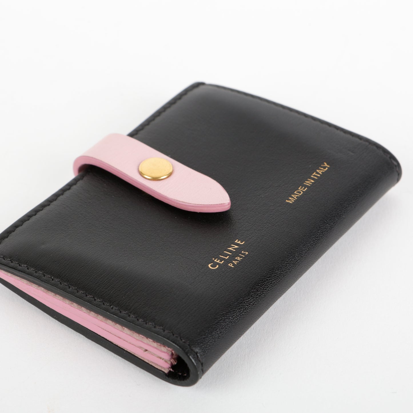 Snap Card Holder, Black/Pink