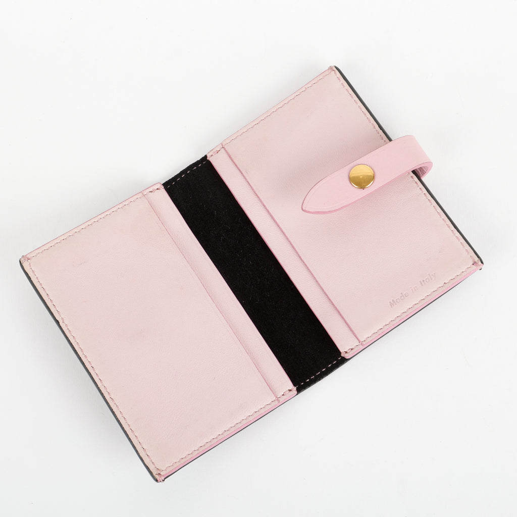 Snap Card Holder, Black/Pink