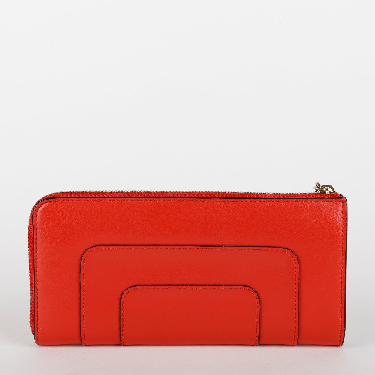 Serpenti Long Zip Around Wallet, Red Smooth Calfskin