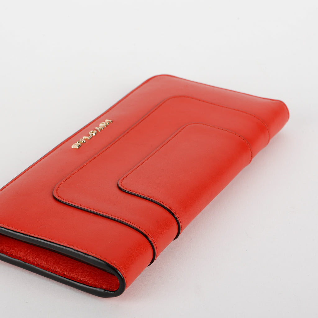 Serpenti Long Zip Around Wallet, Red Smooth Calfskin