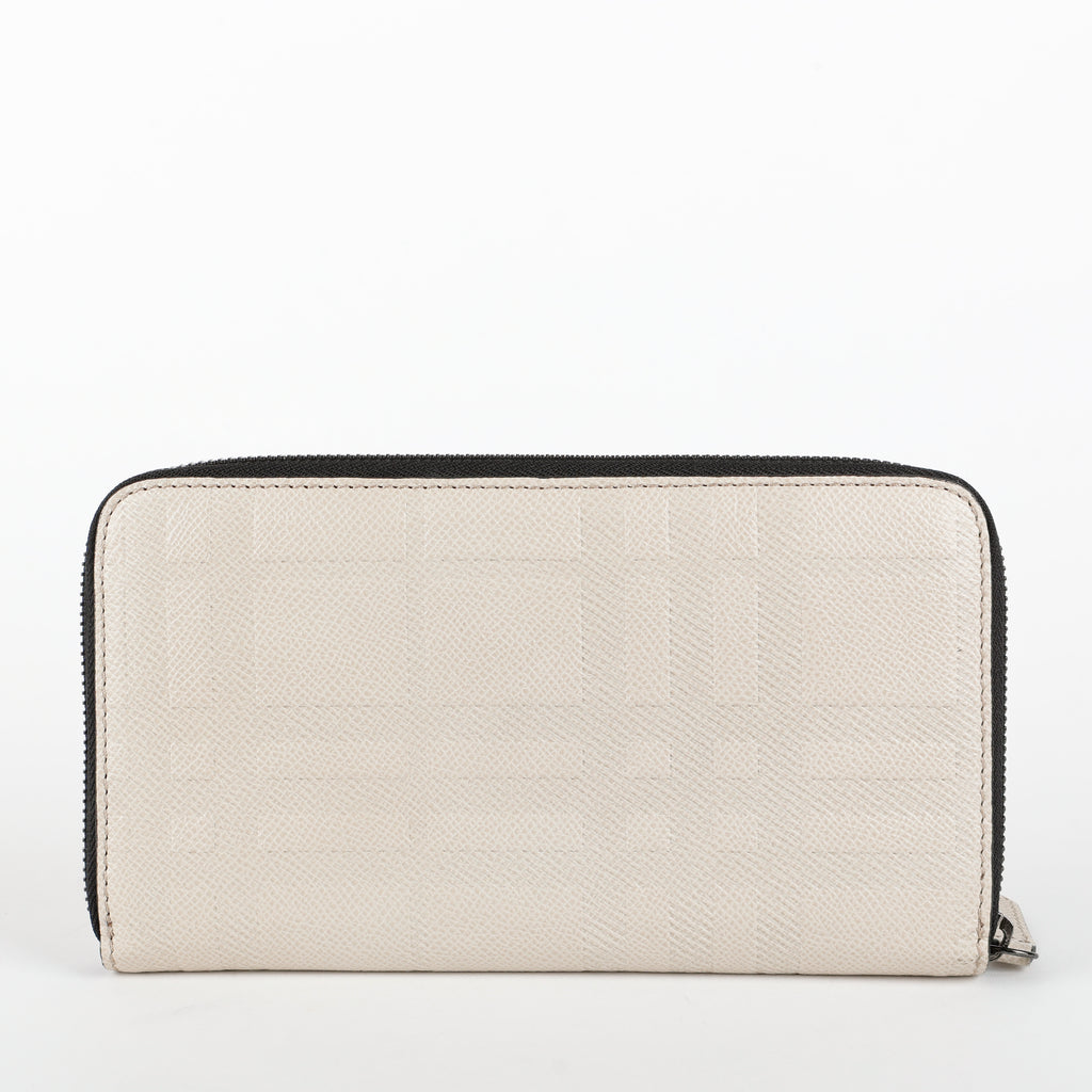Embossed Zip Around Travel Wallet, Cream