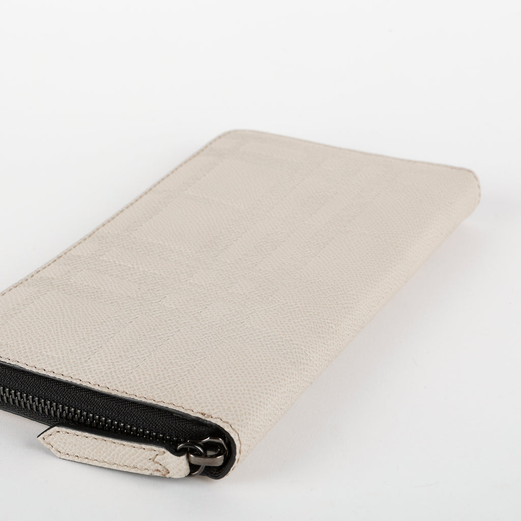 Embossed Zip Around Travel Wallet, Cream