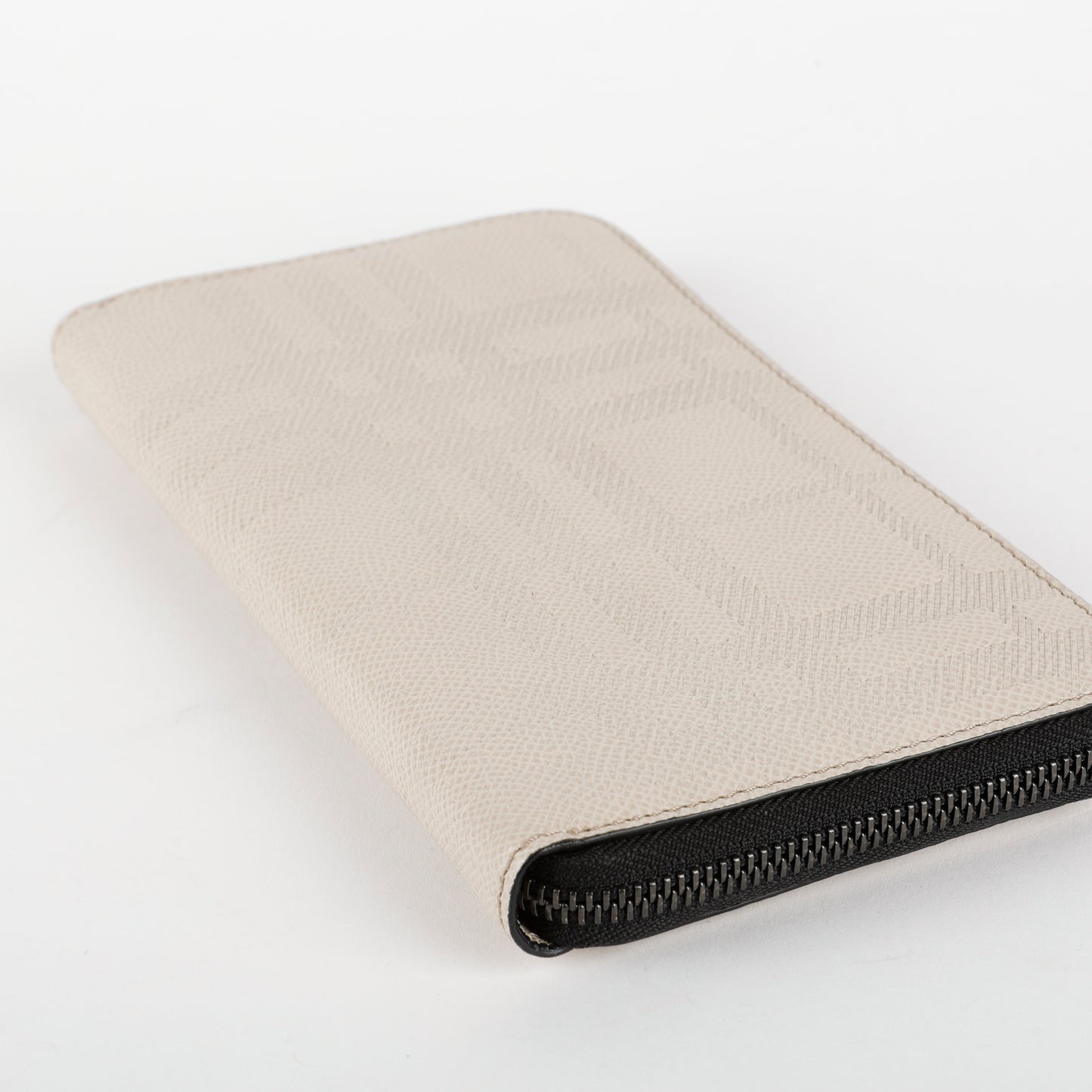 Embossed Zip Around Travel Wallet, Cream